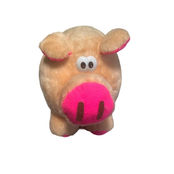 Vintage Cloud 9 Fluffy Fat Pig Pink stuffed animal plush toy - Picture 1 of 6